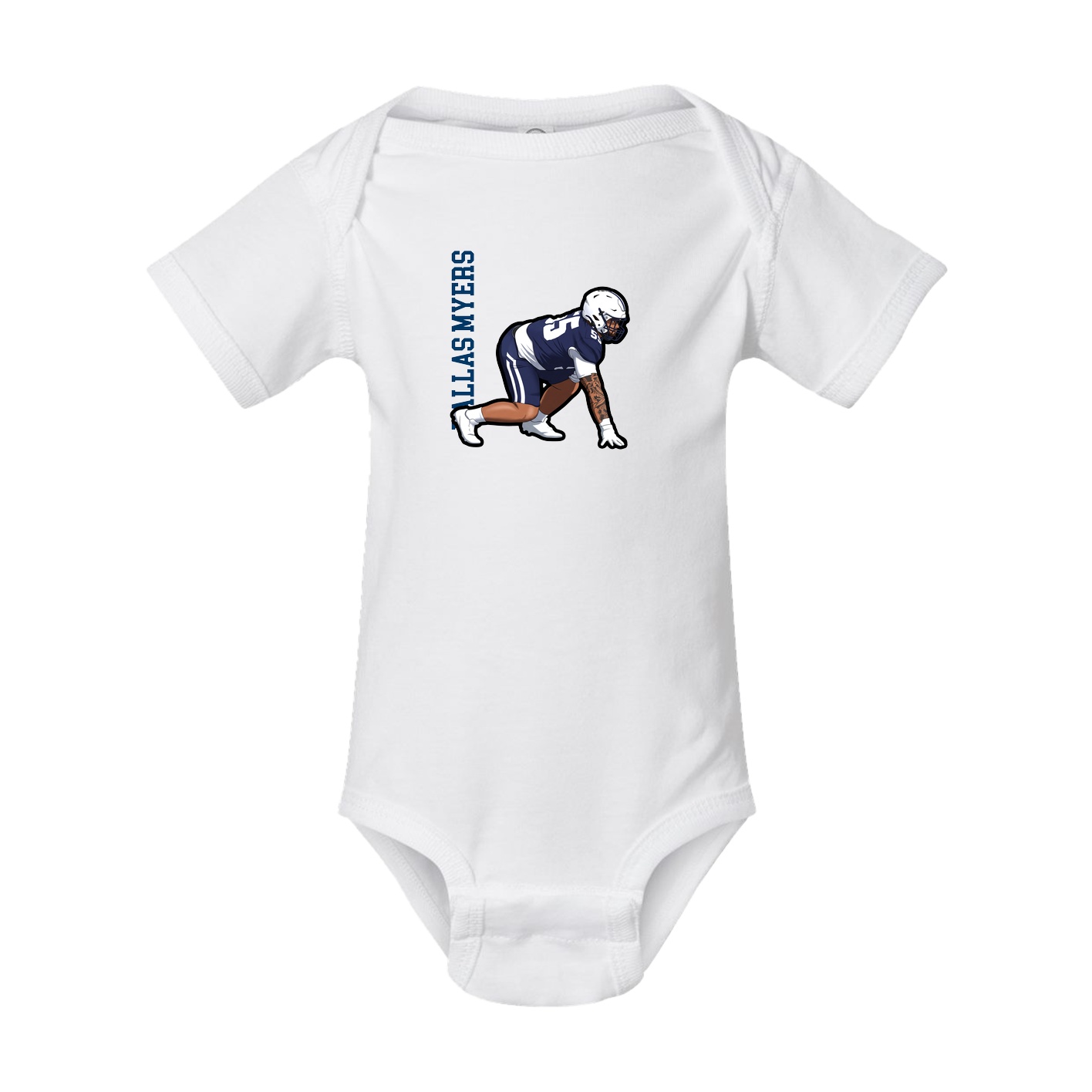 Baby Onesie — Name Vertical in White