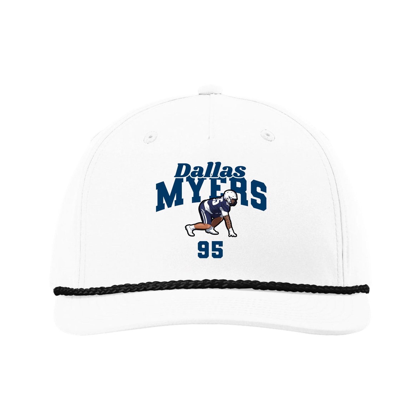 Five-Panel Classic Rope Cap — Signature Arch in White