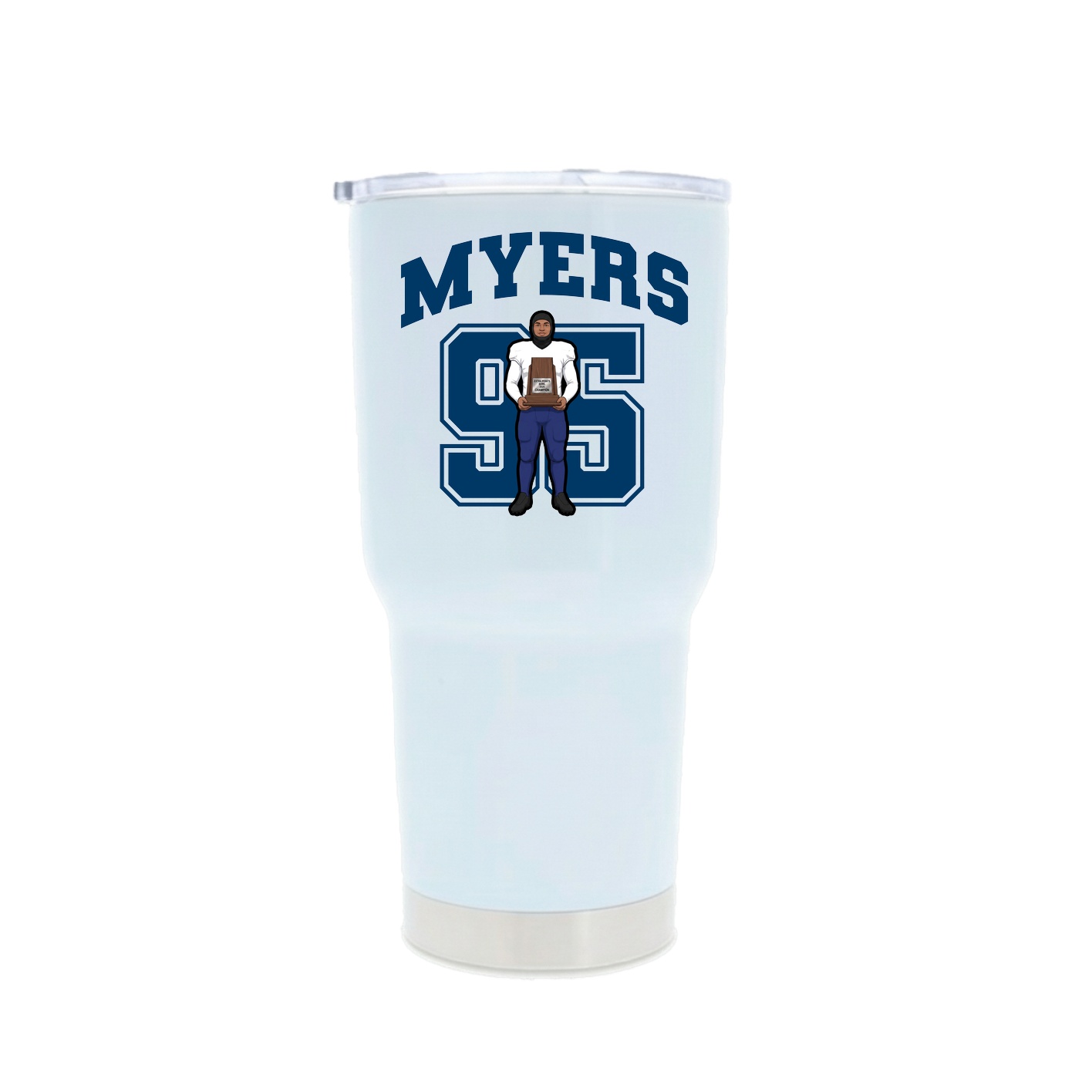 30oz Stainless Steel Tumbler — Number in White