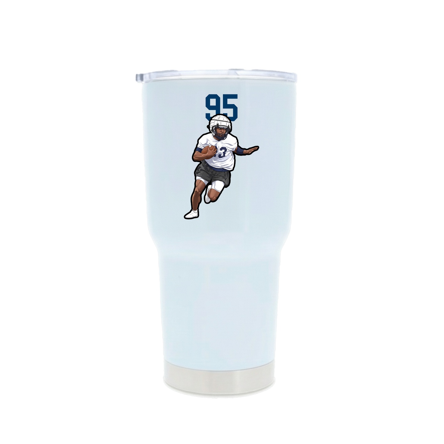 30oz Stainless Steel Tumbler — Number Top in White