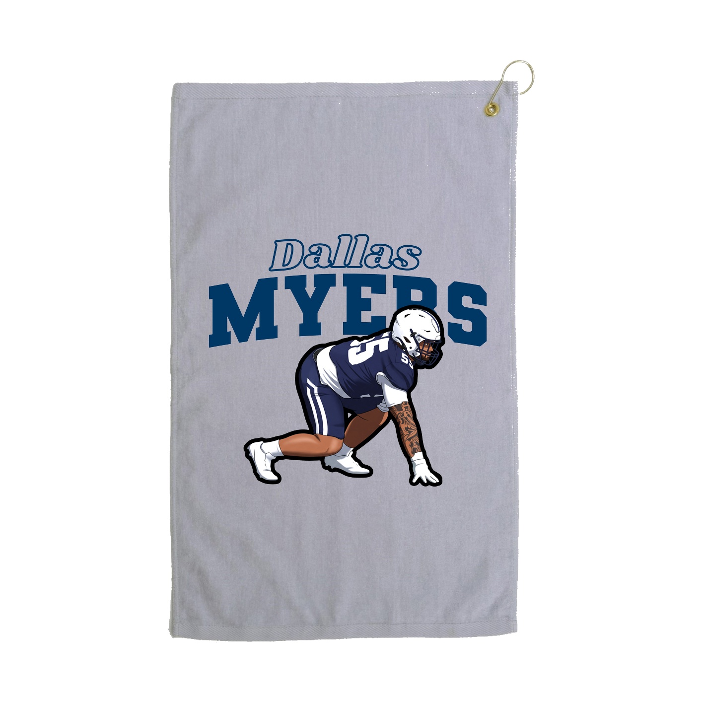 Golf Towel — Name Arch in Grey