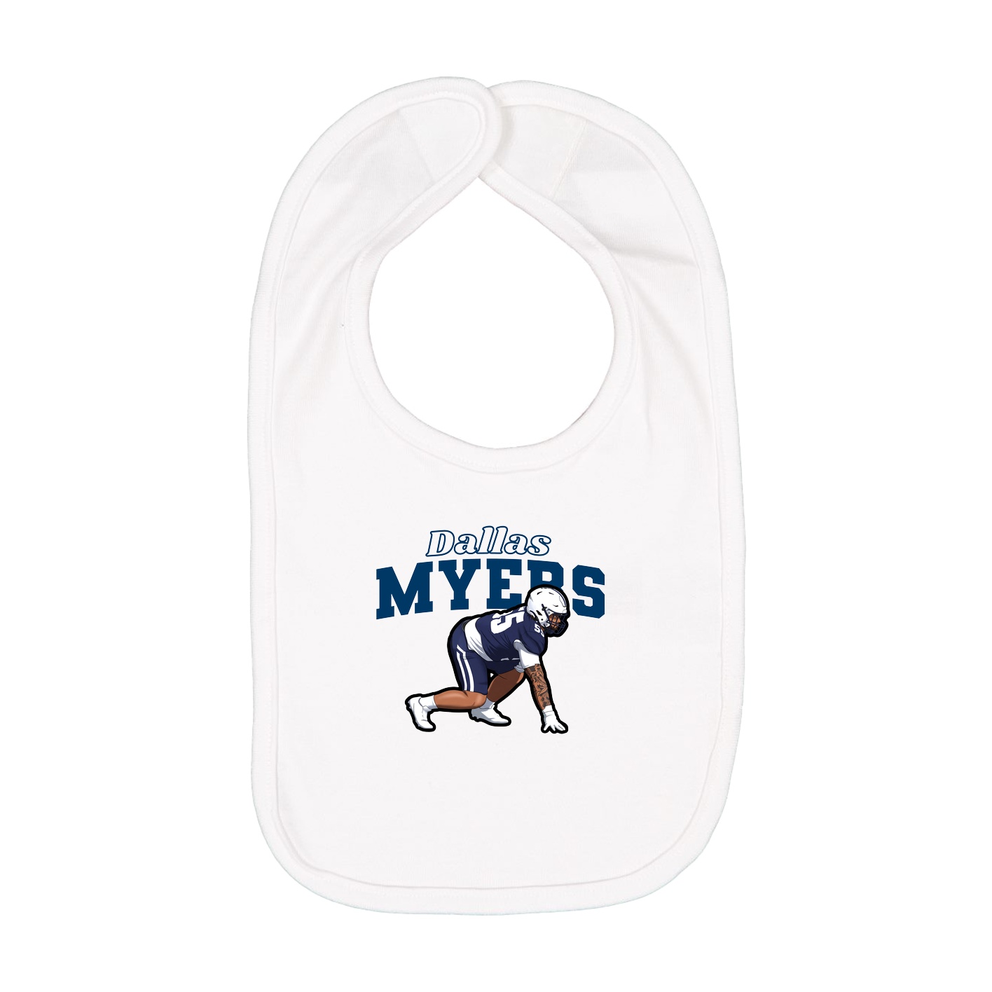 Infant Bib — Name Arch in White