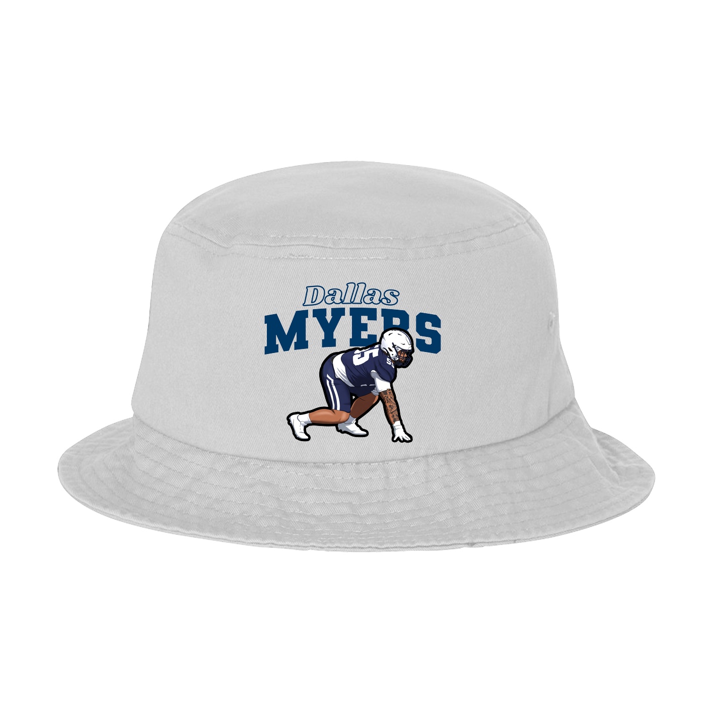 Bucket Cap — Name Arch in White