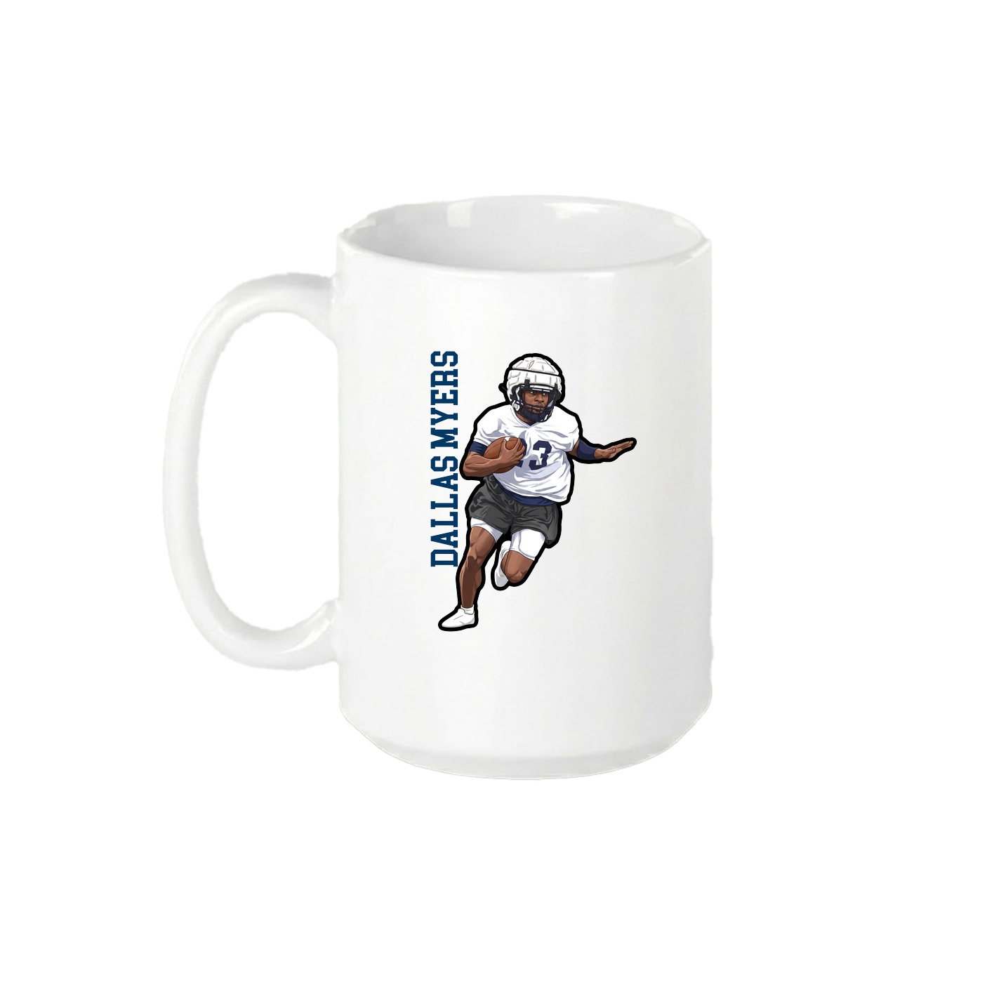 15oz Coffee Mug — Name Vertical in White