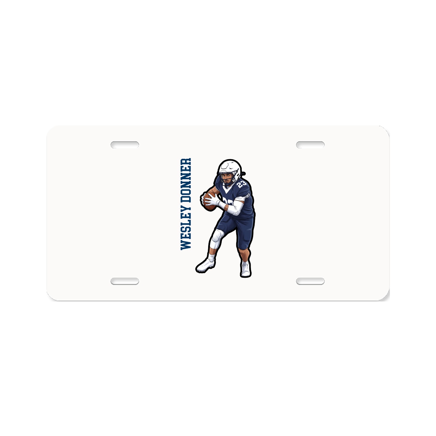 License Plate — Name Vertical in Classic