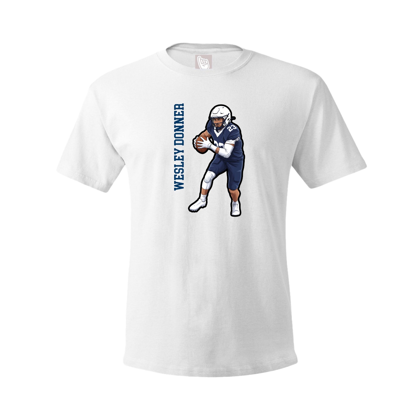 Youth Tee — Name Vertical in White