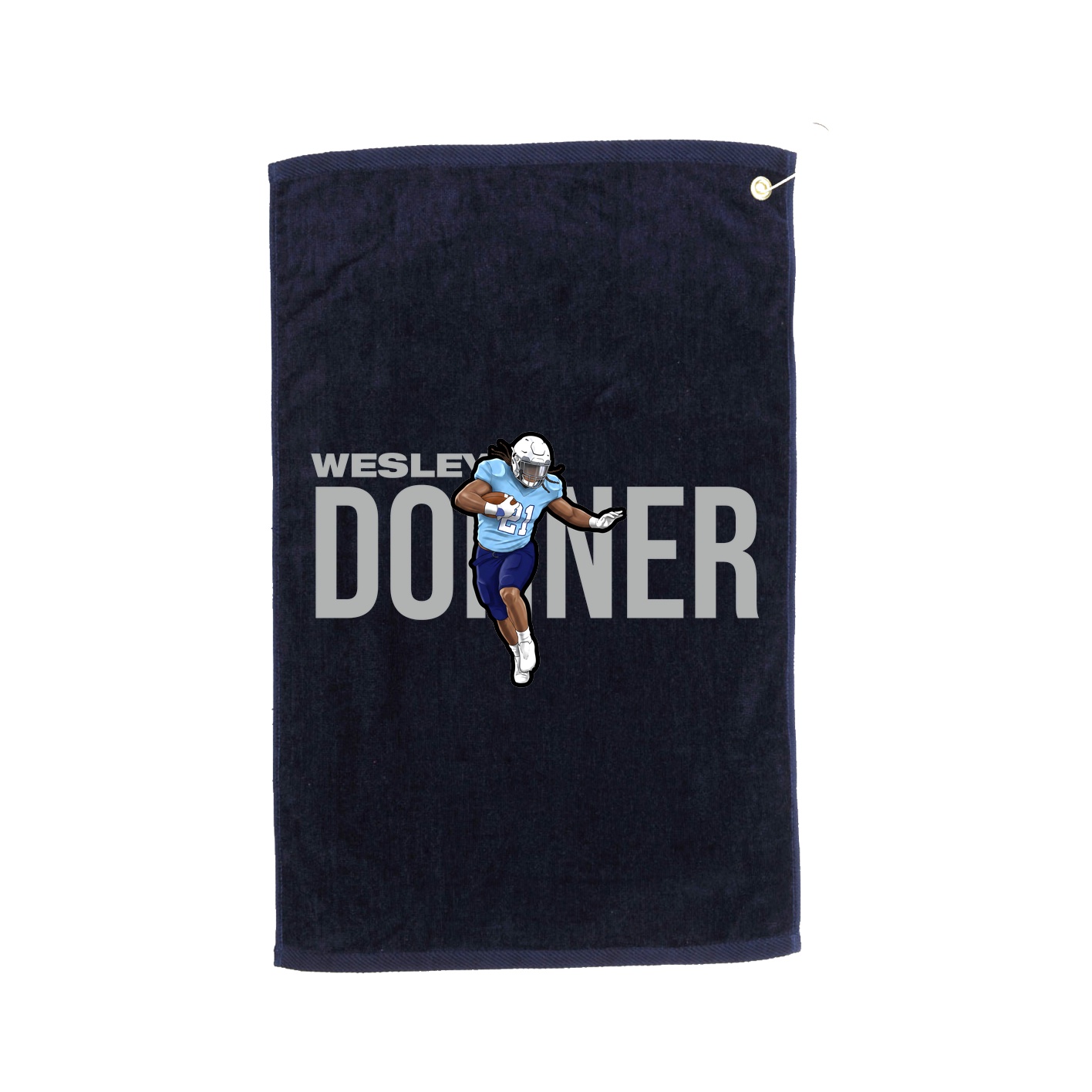 Golf Towel — Player Name in Navy