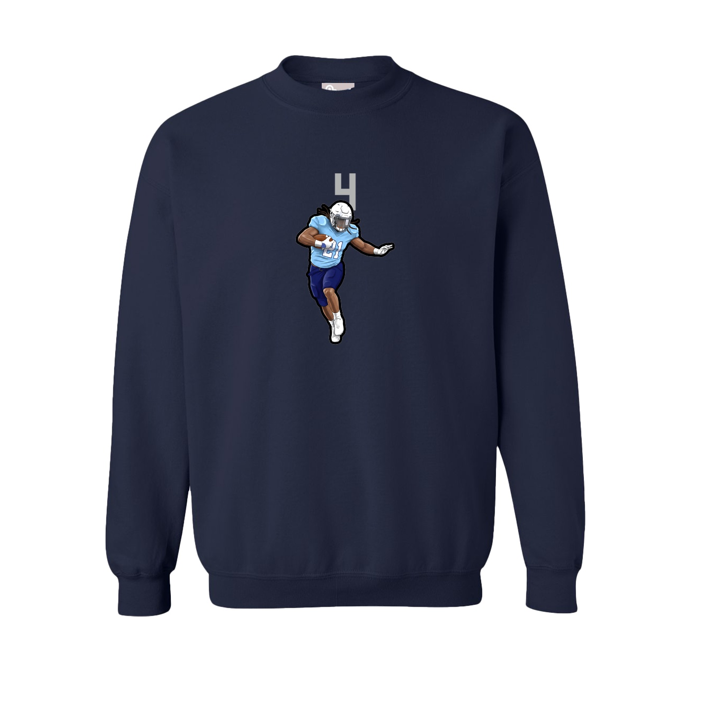 Fleece Crew — Number Top in Navy