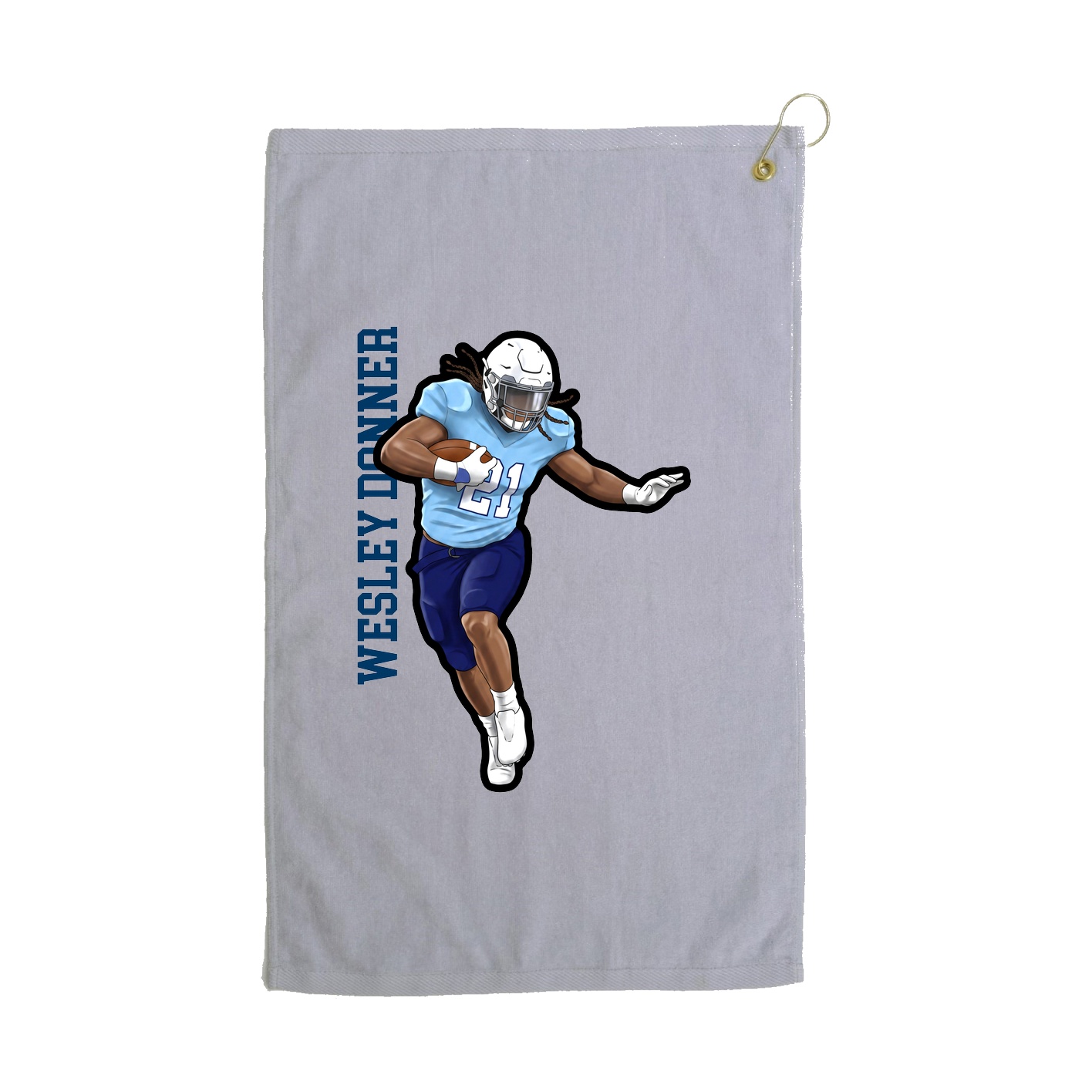 Golf Towel — Name Vertical in Grey