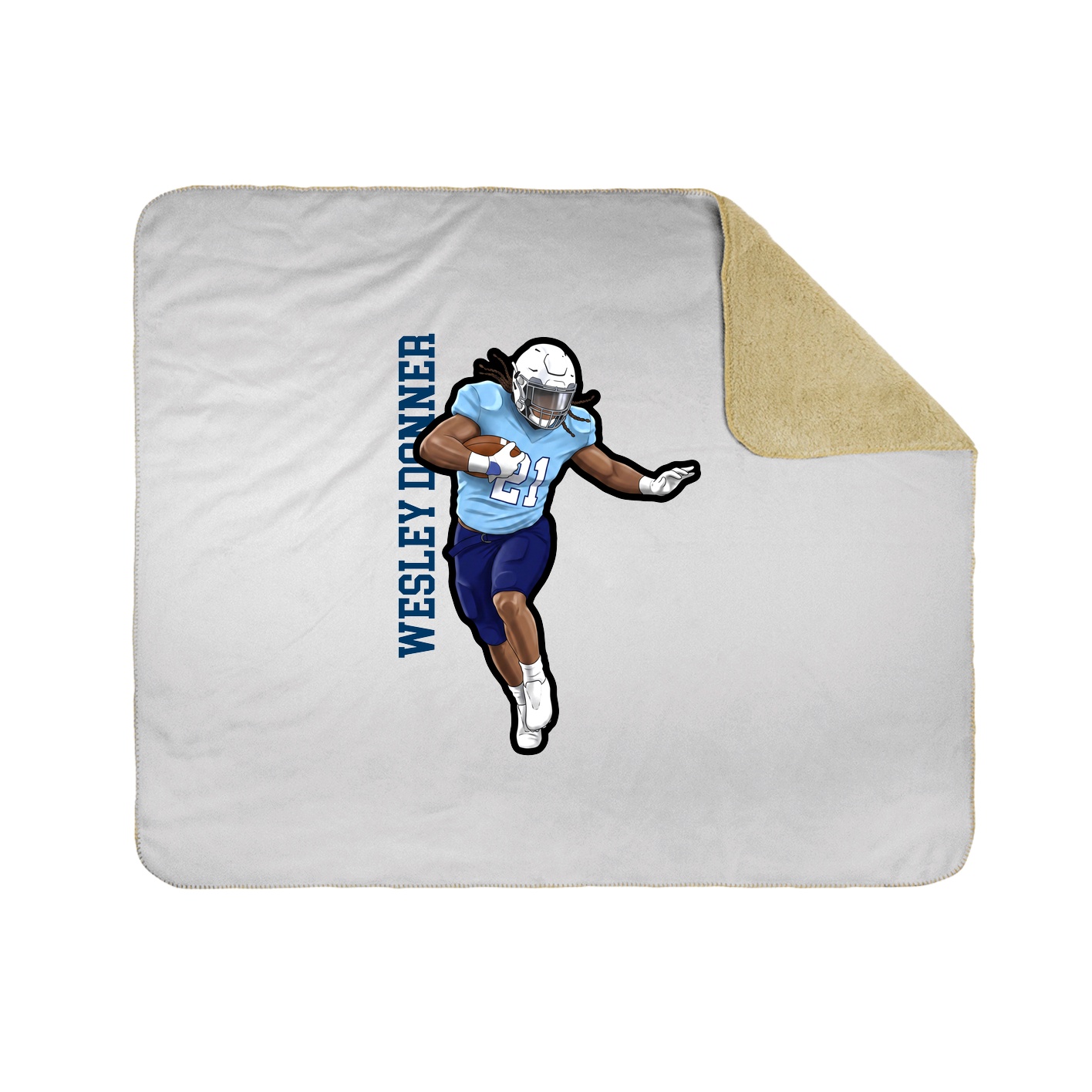 Throw Blanket — Name Vertical in White