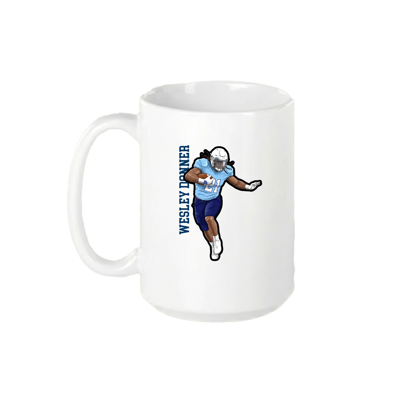 15oz Coffee Mug — Name Vertical in White