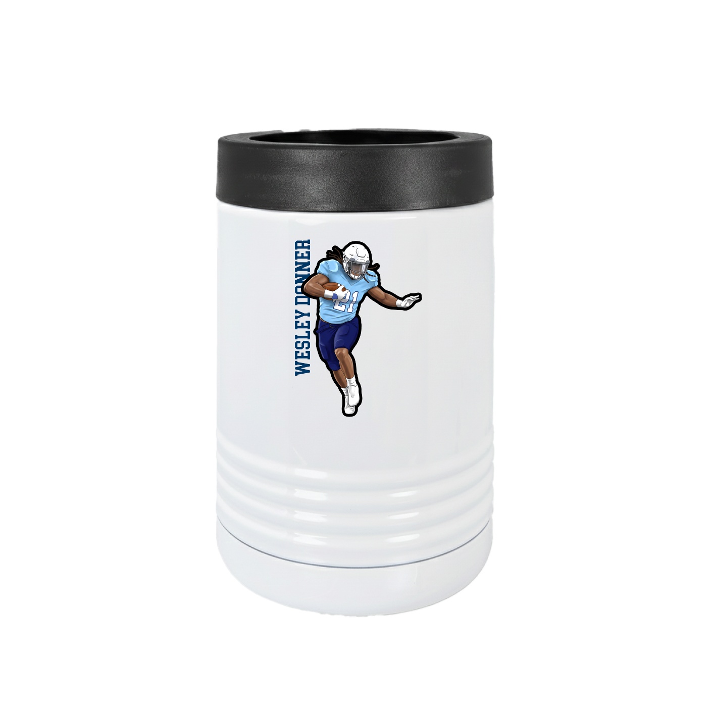 Beverage Holder — Name Vertical in White