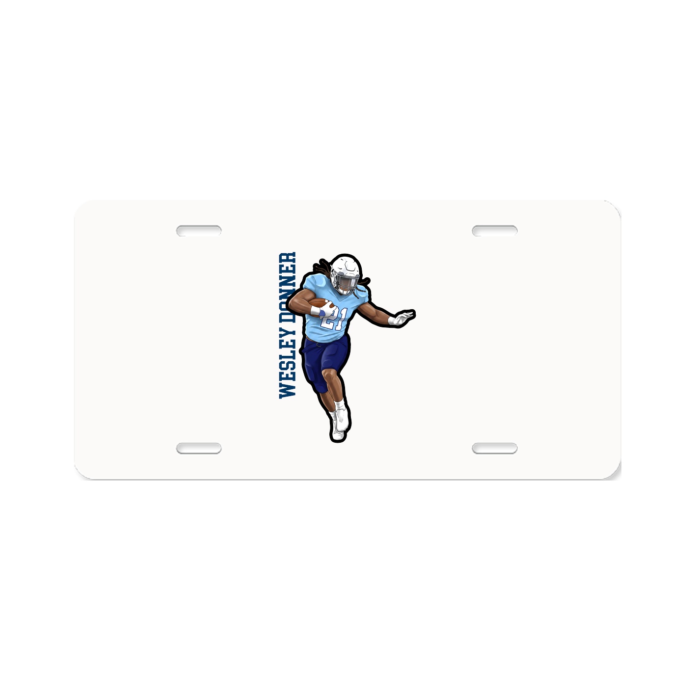 License Plate — Name Vertical in Classic
