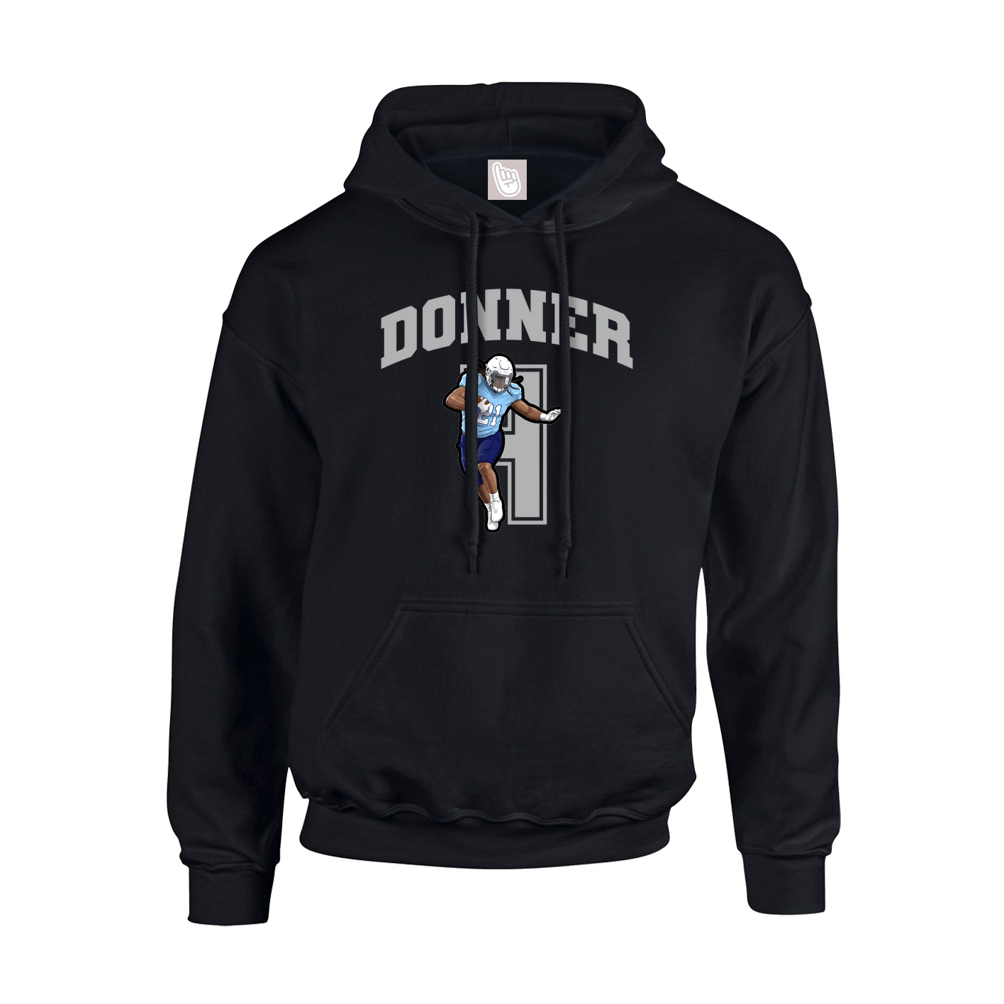 Youth Hoodie — Number in Black