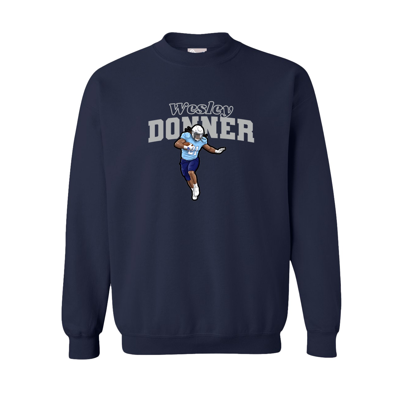Fleece Crew — Name Arch in Navy