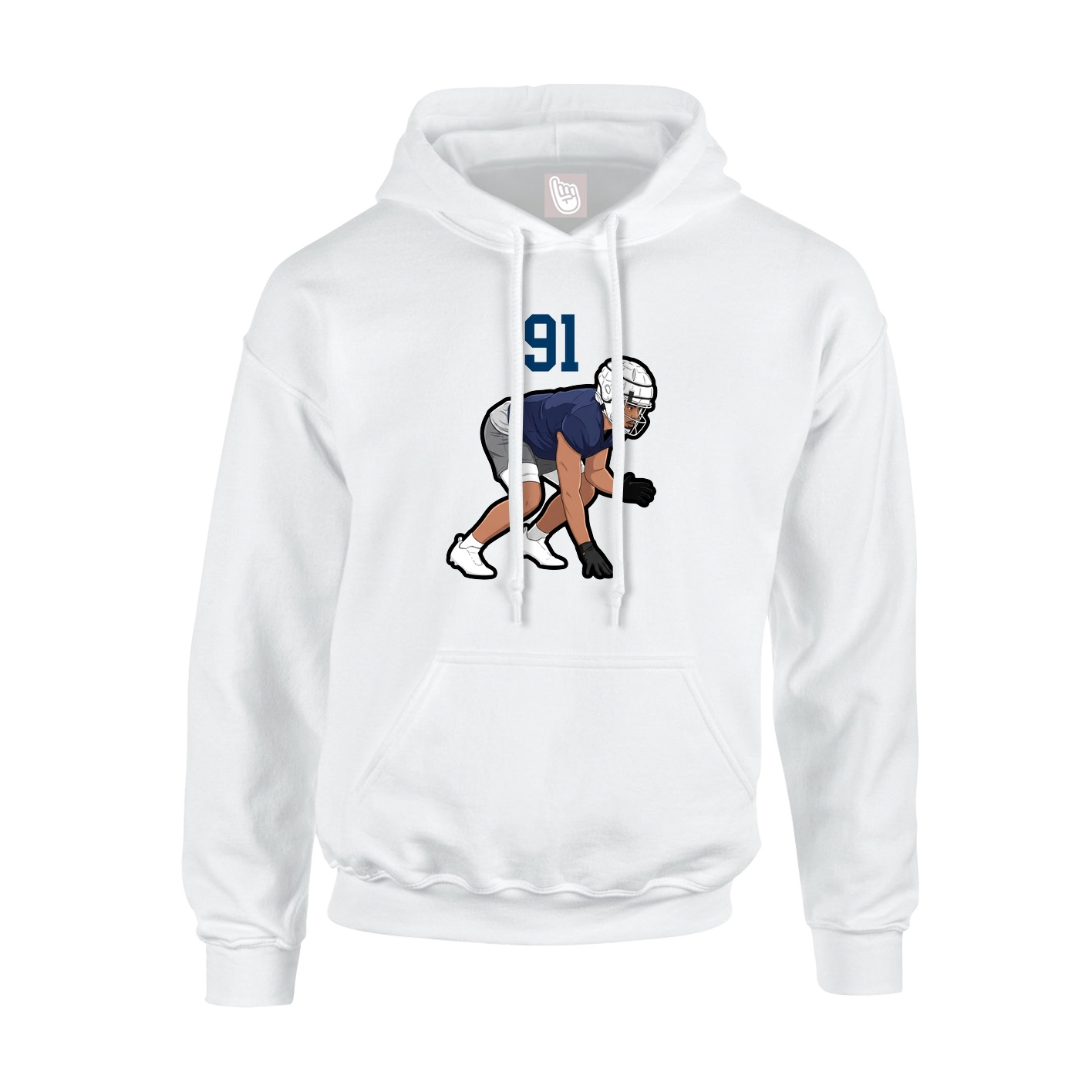 Hoodie — Number Top in White