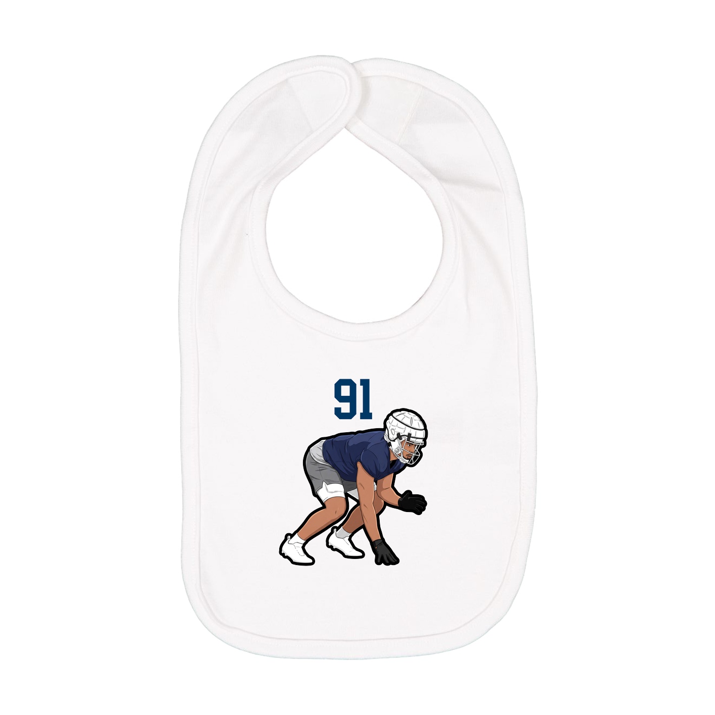 Infant Bib — Number Top in White