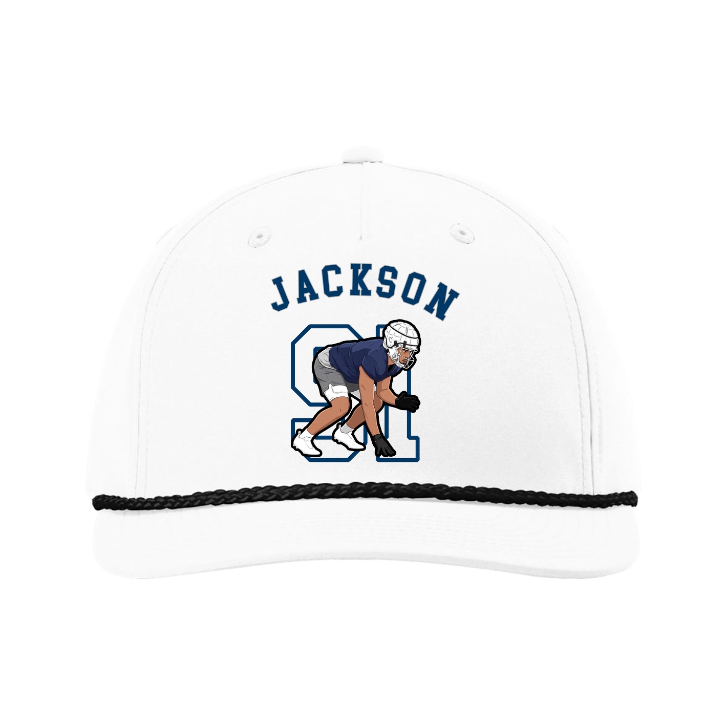 Five-Panel Classic Rope Cap — Shirsey Arch in White