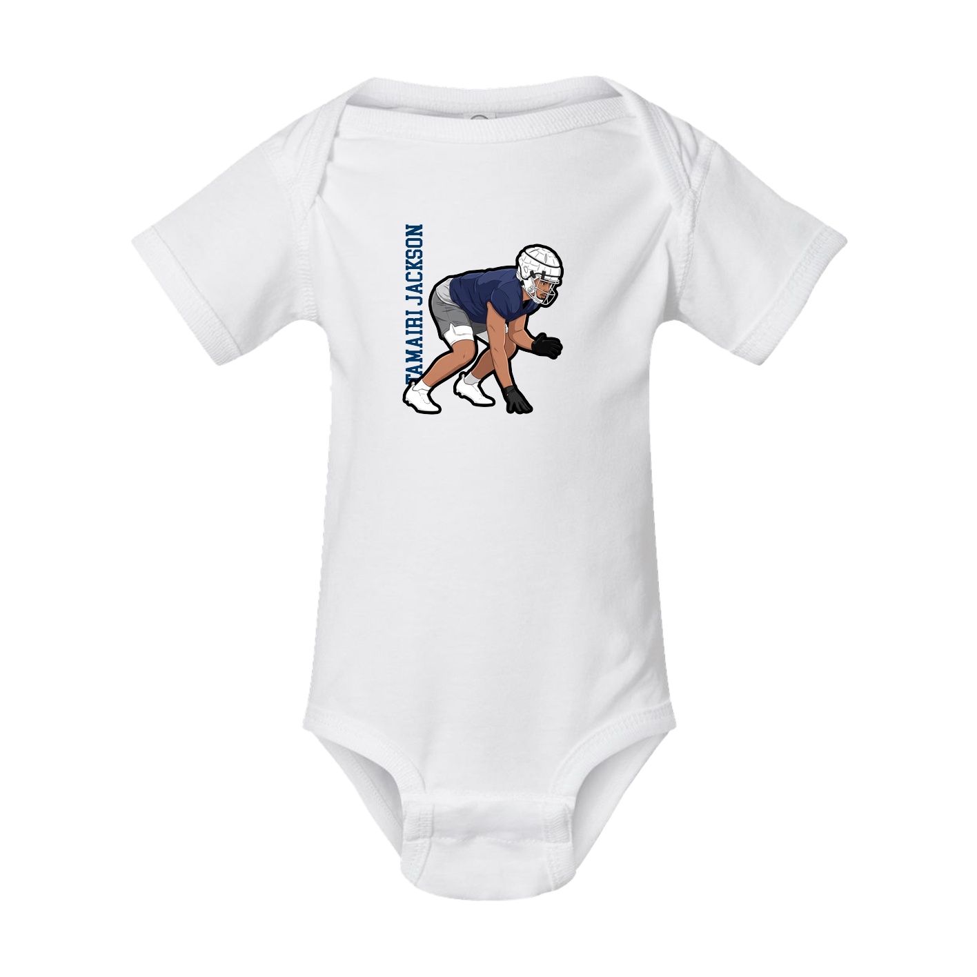 Baby Onesie — Name Vertical in White