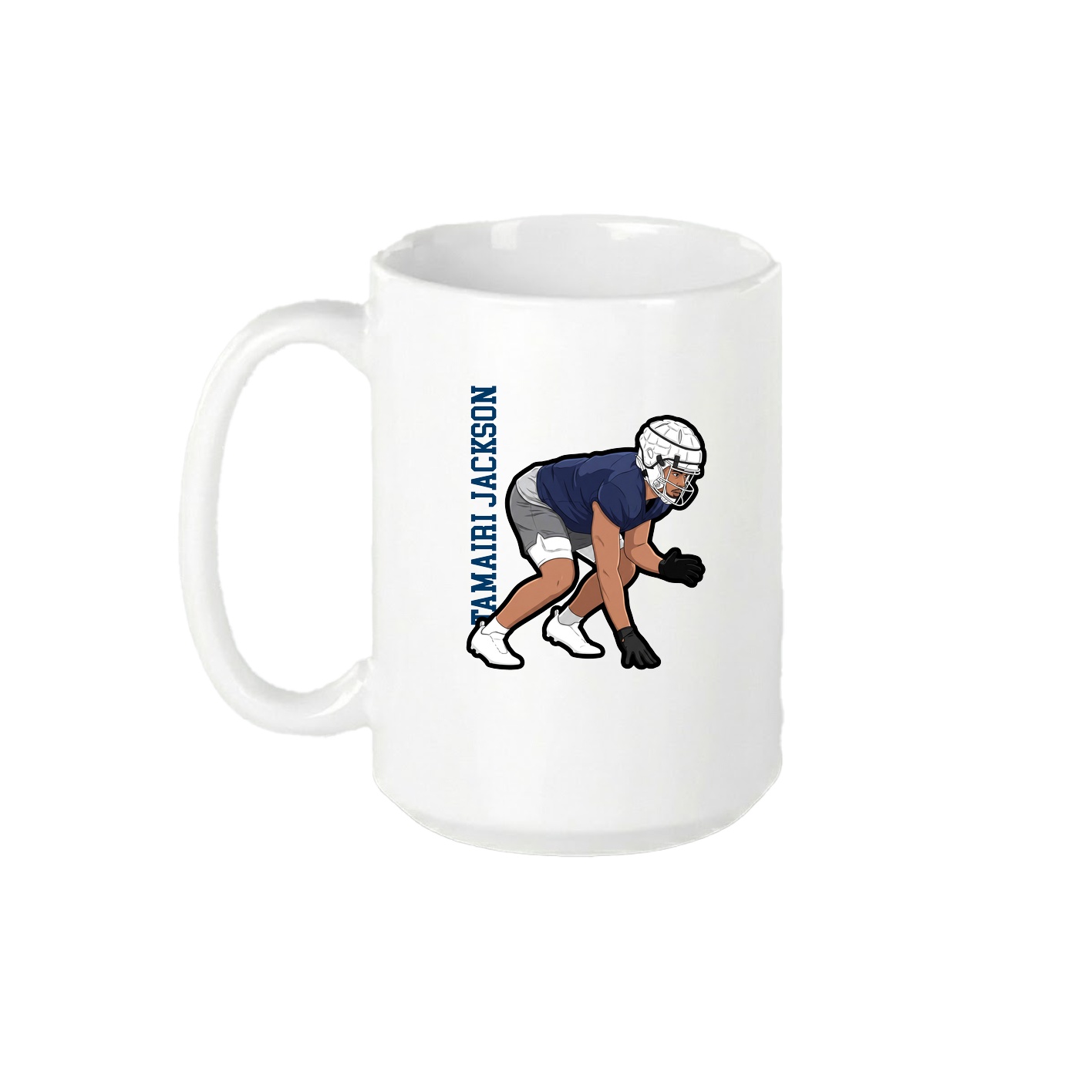 15oz Coffee Mug — Name Vertical in White
