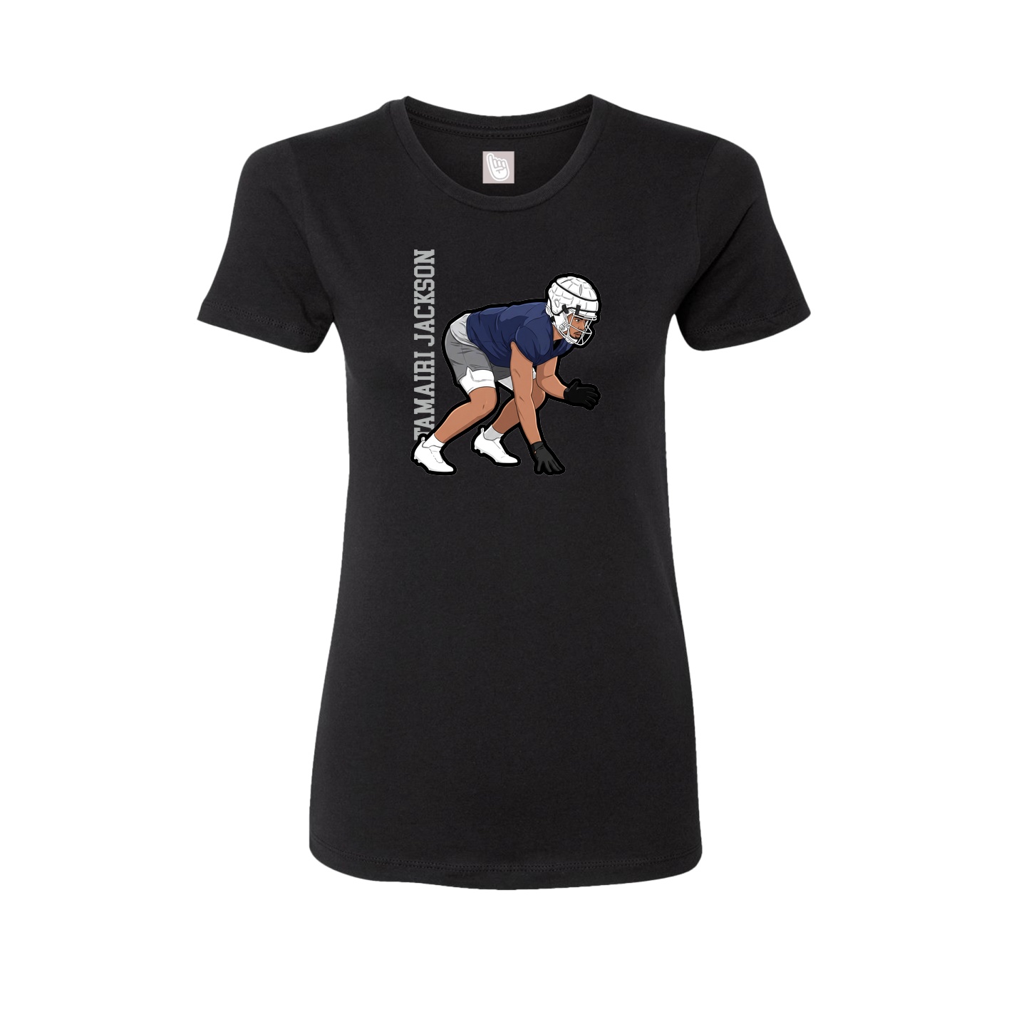 Fitted Women's Tee — Name Vertical in Black