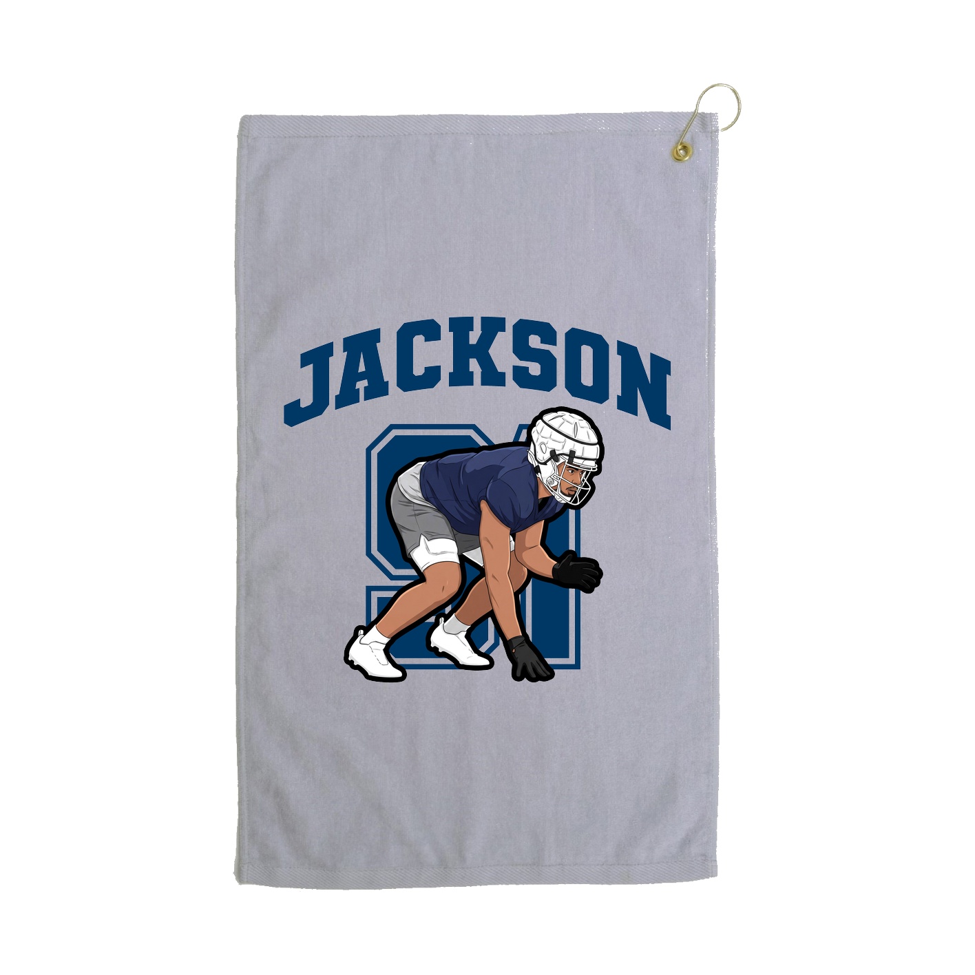 Golf Towel — Number in Grey