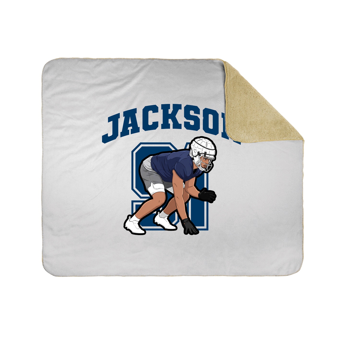 Throw Blanket — Number in White