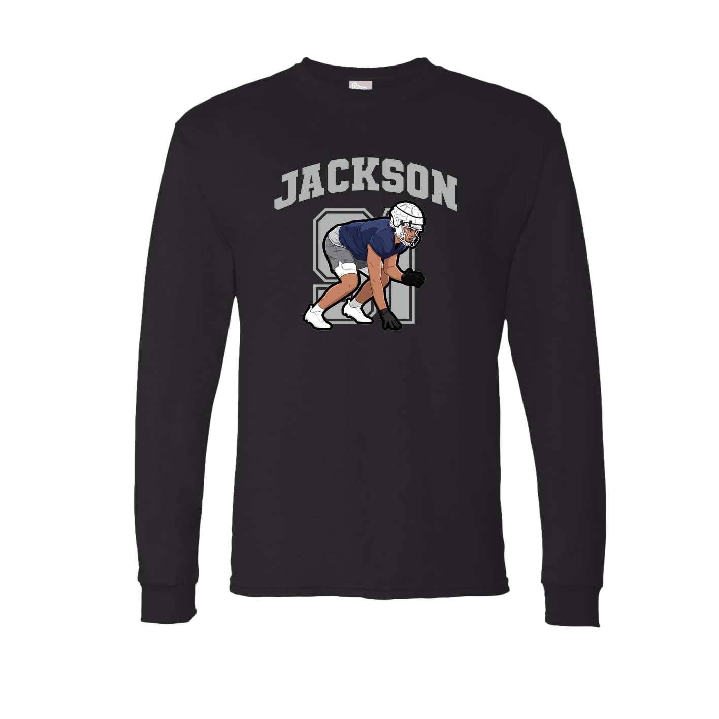 Long Sleeve Tee — Number in Black