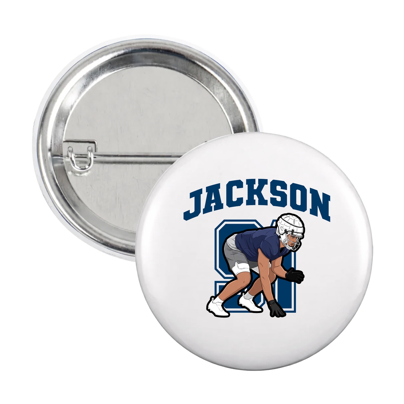 Game Day Button — Number in White