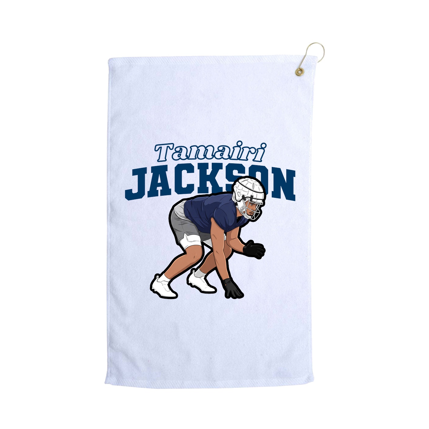 Golf Towel — Name Arch in White