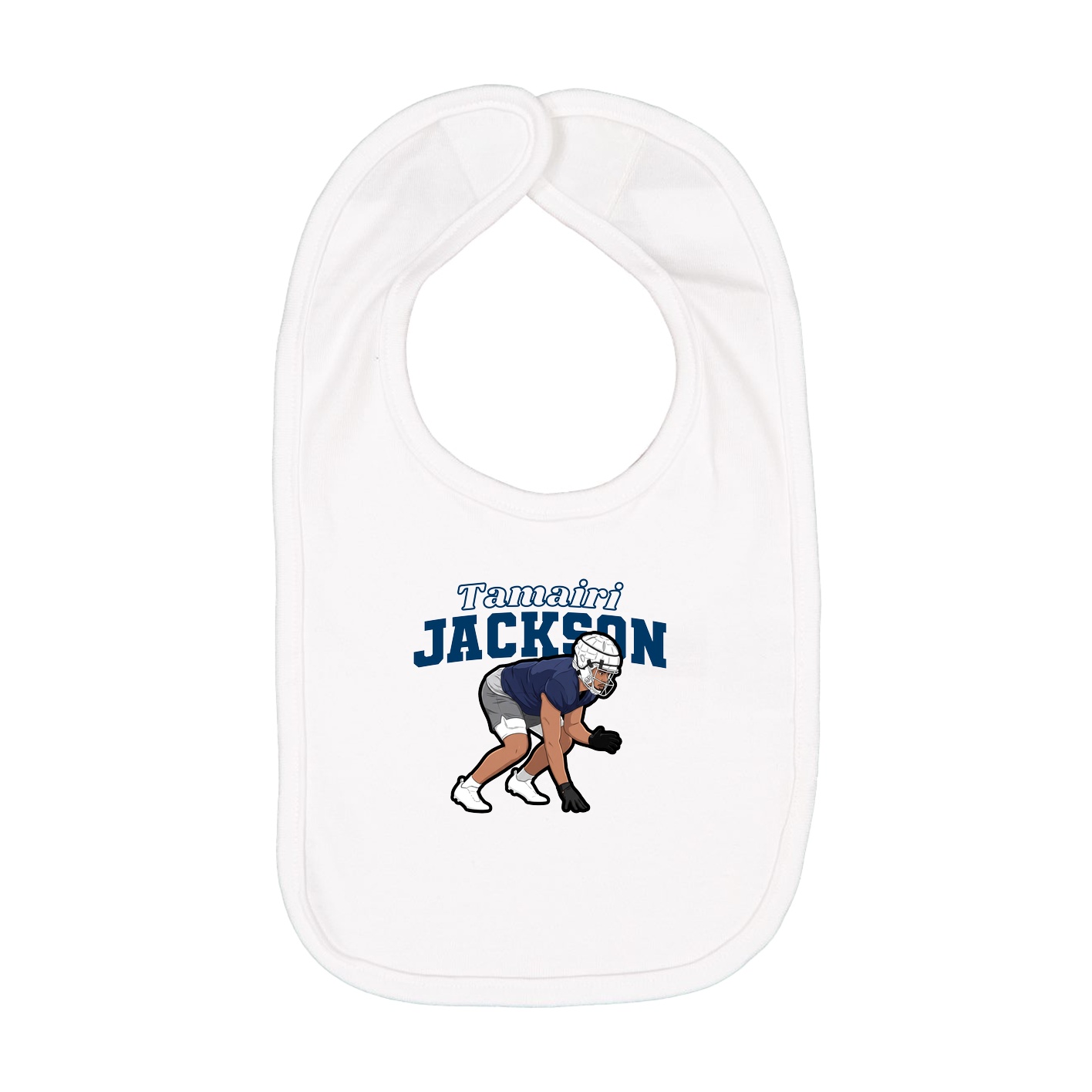 Infant Bib — Name Arch in White