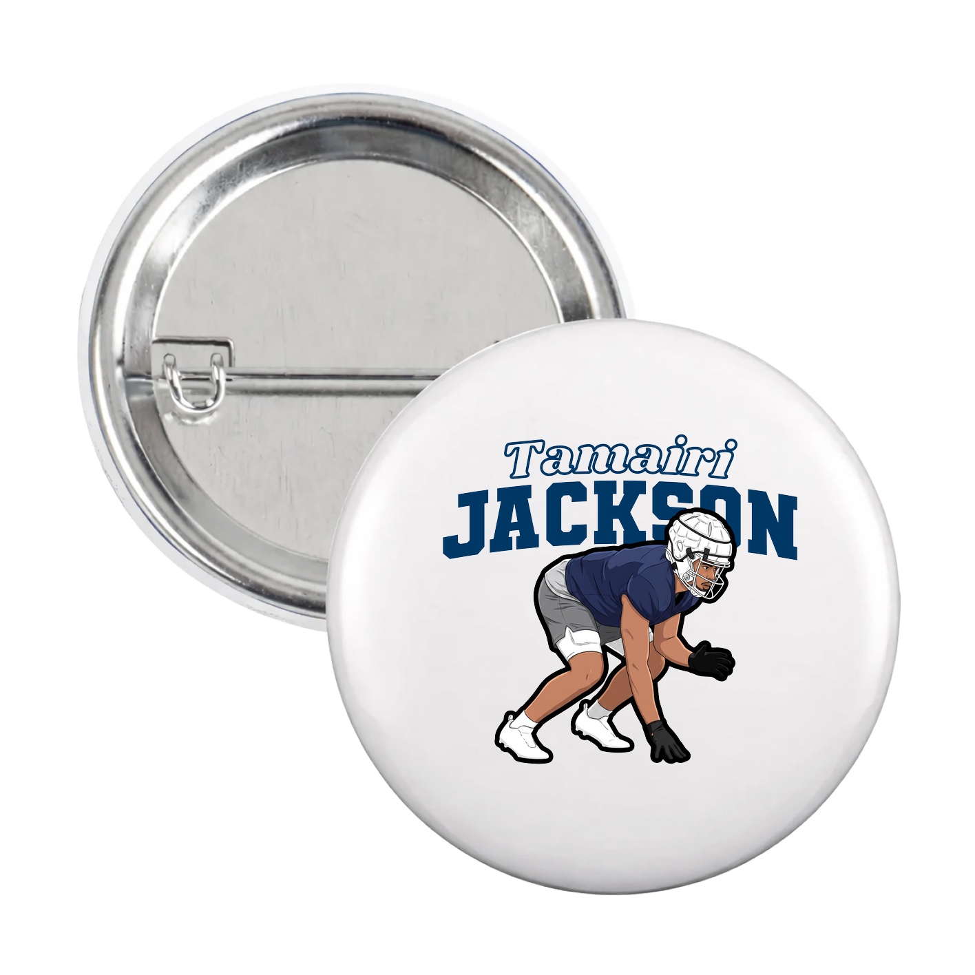 Game Day Button — Name Arch in White