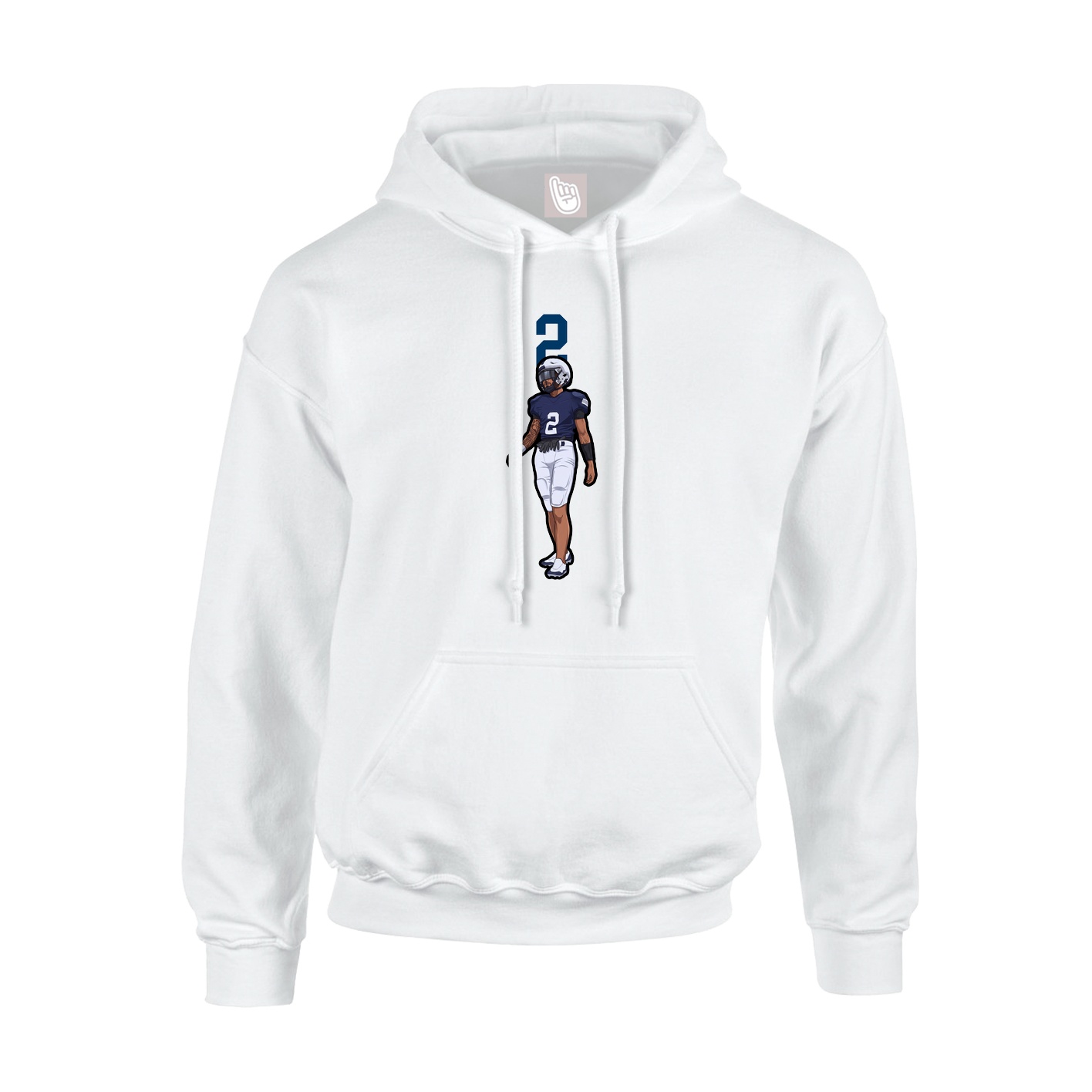 Hoodie — Number Top in White