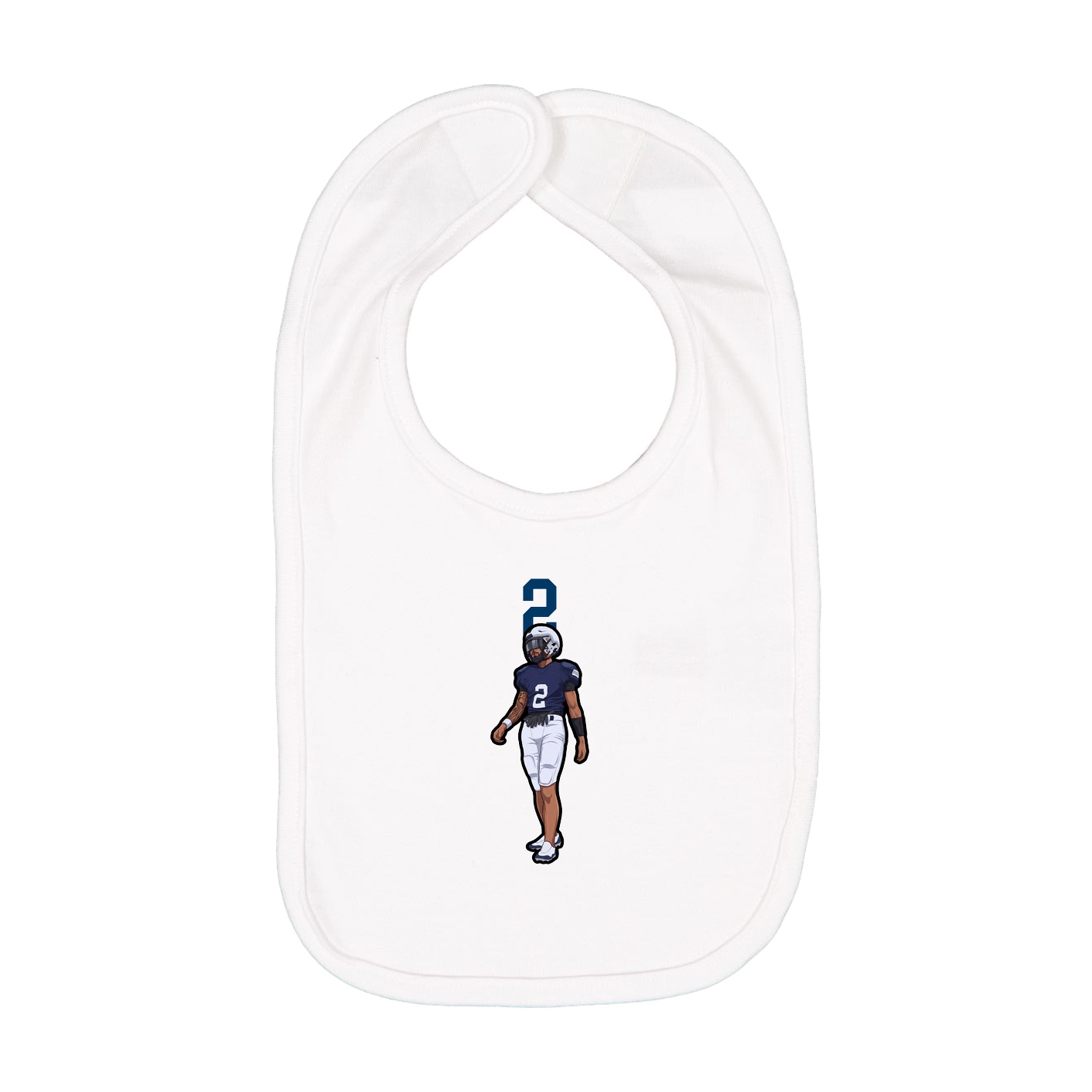 Infant Bib — Number Top in White