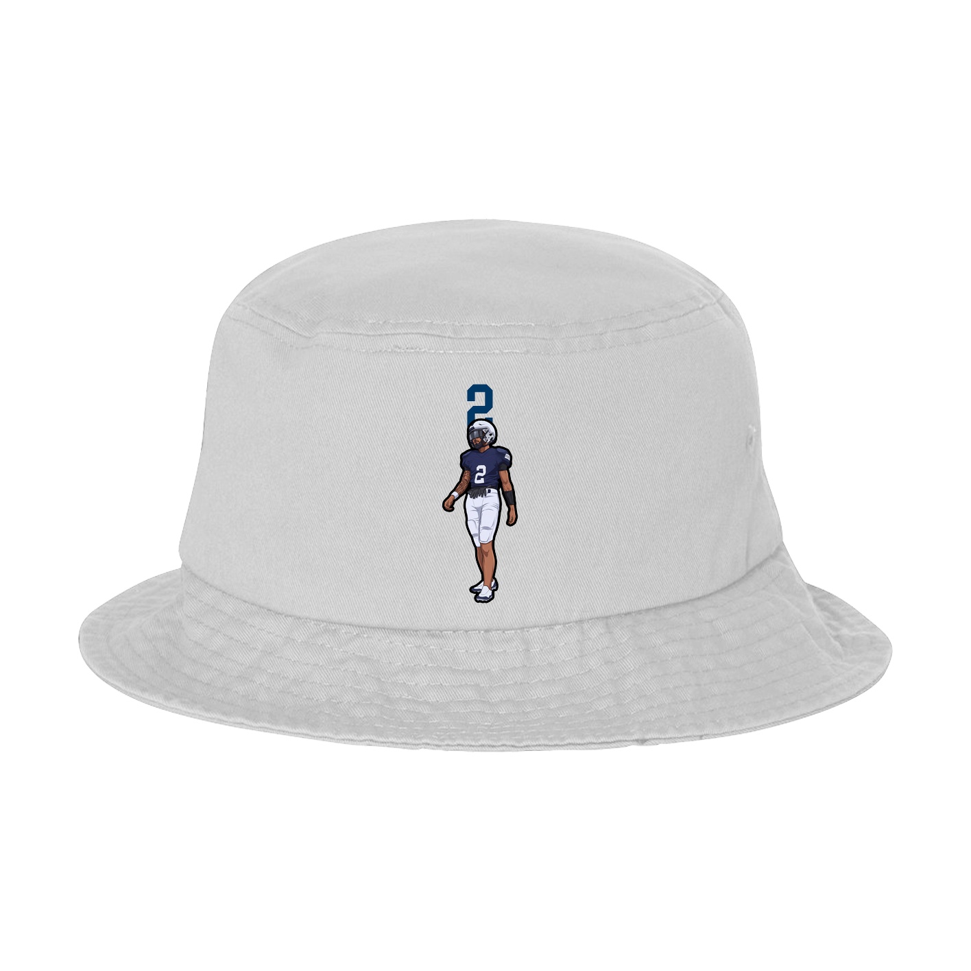 Bucket Cap — Number Top in White
