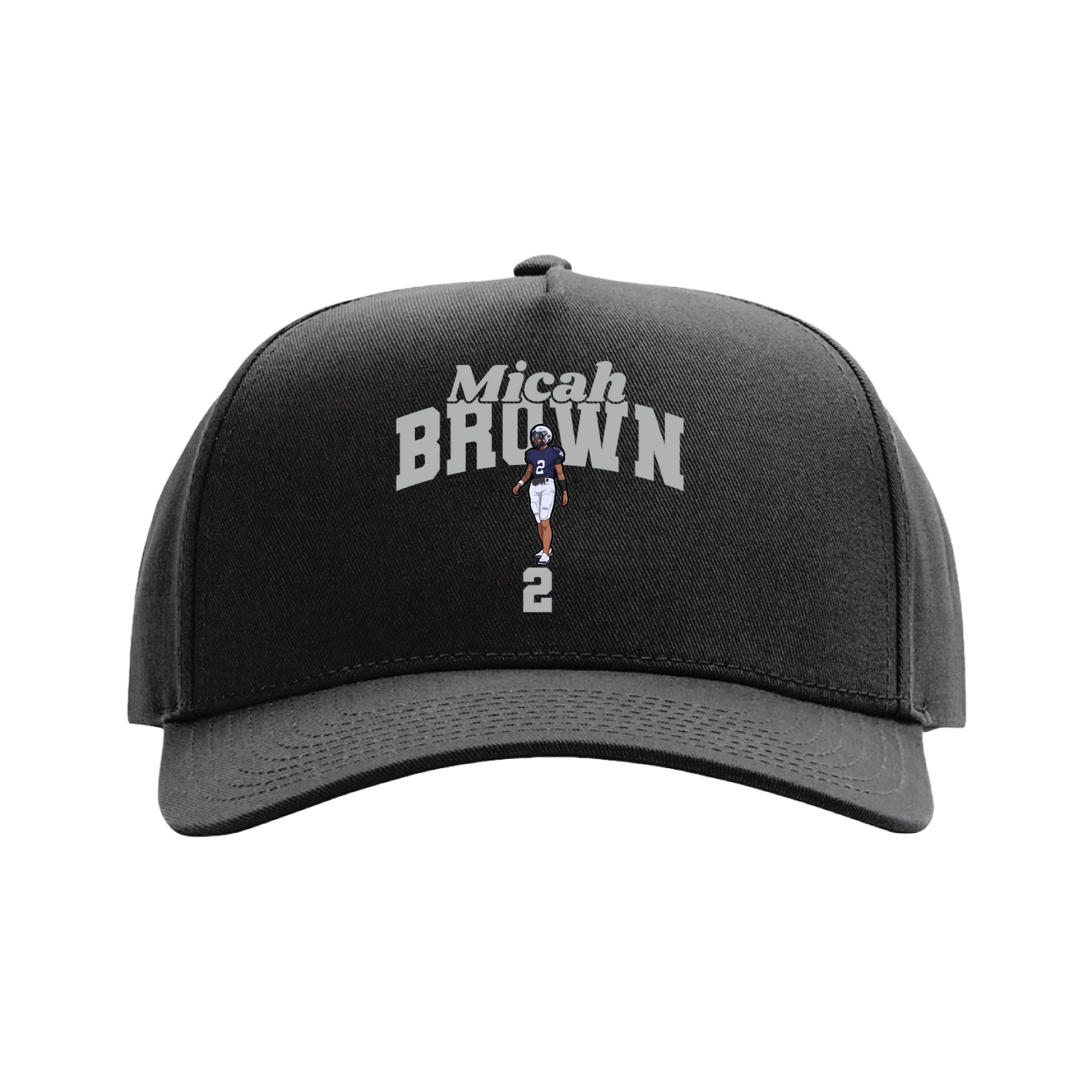 Full Fabric Five-Panel Champ Cap — Signature Arch in Black