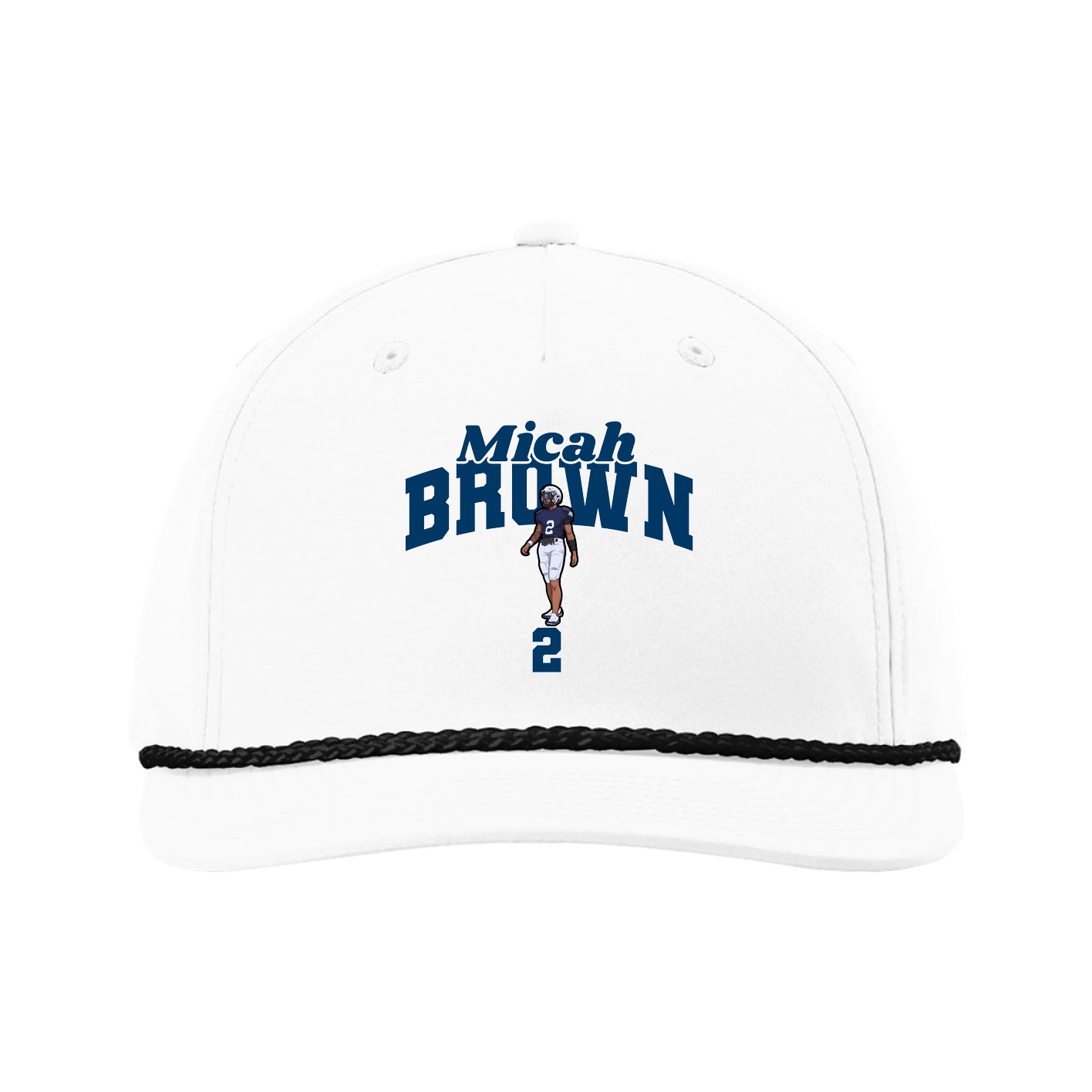 Five-Panel Classic Rope Cap — Signature Arch in White