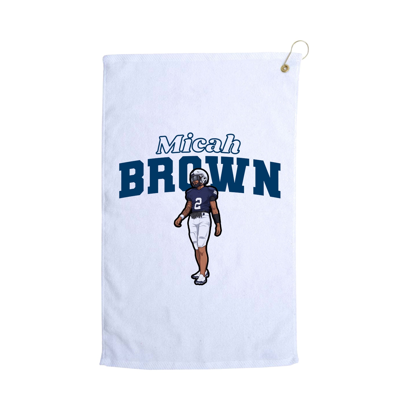 Golf Towel — Name Arch in White