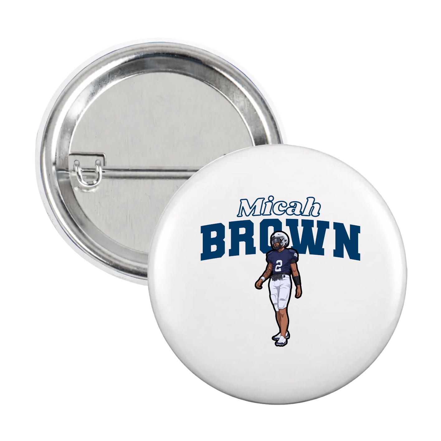 Game Day Button — Name Arch in White