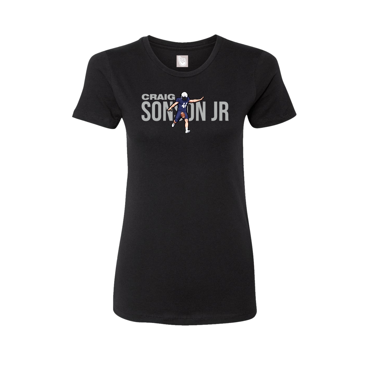 Fitted Women's Tee — Player Name in Black