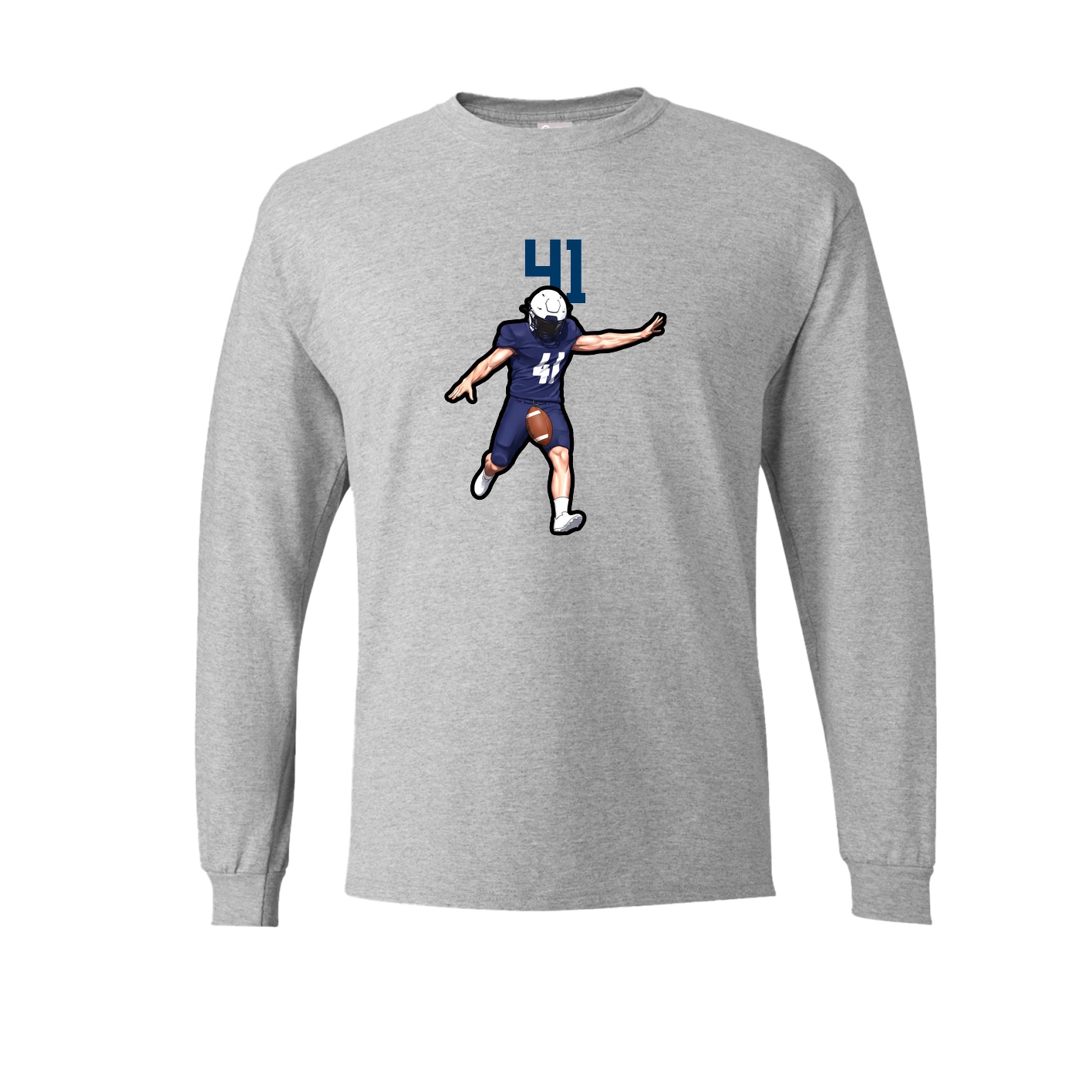 Long Sleeve Tee — Number Top in Grey