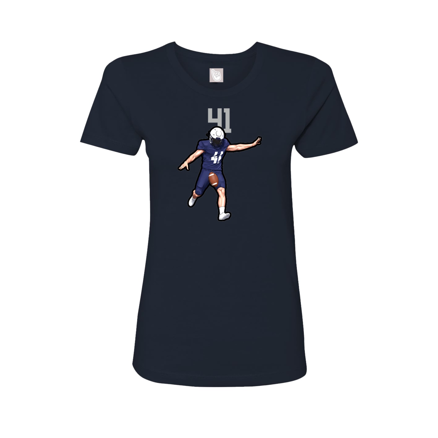 Fitted Women's Tee — Number Top in Navy