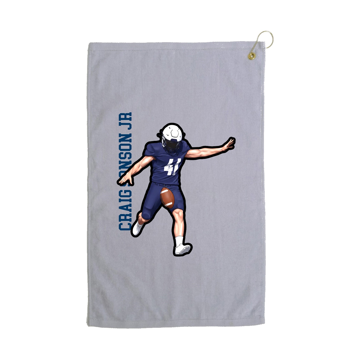 Golf Towel — Name Vertical in Grey