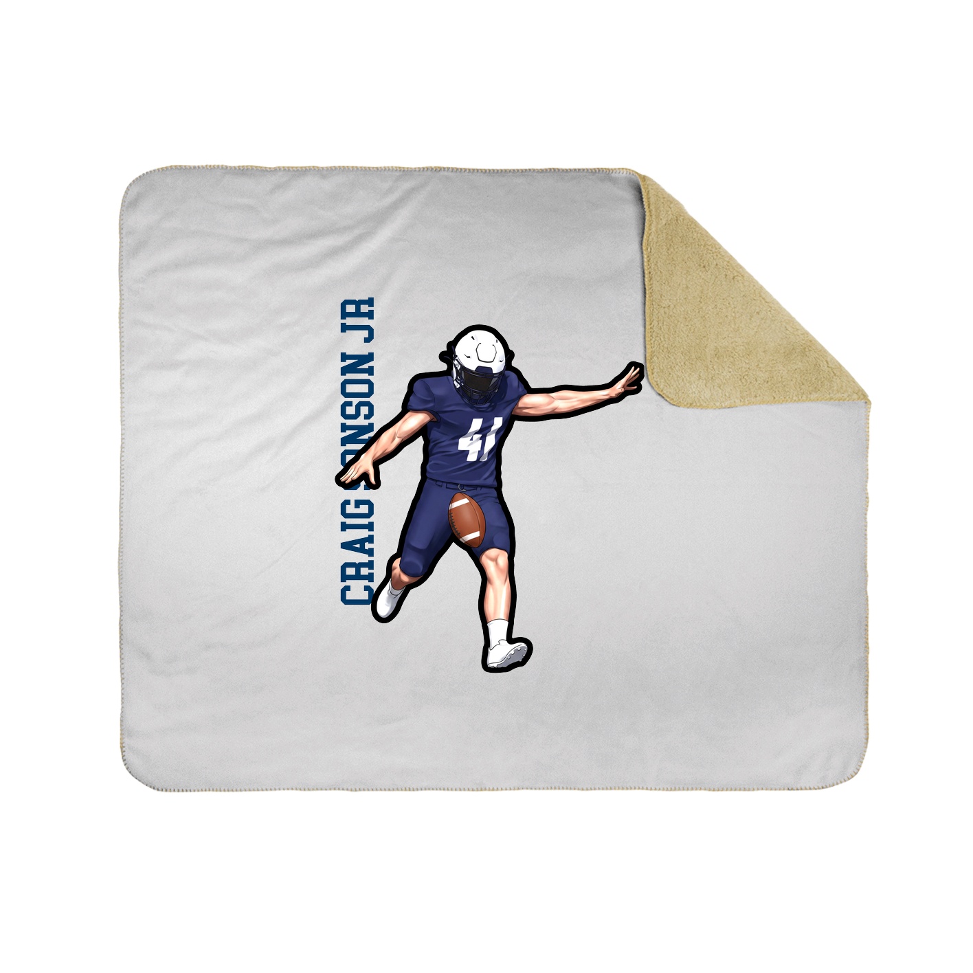 Throw Blanket — Name Vertical in White
