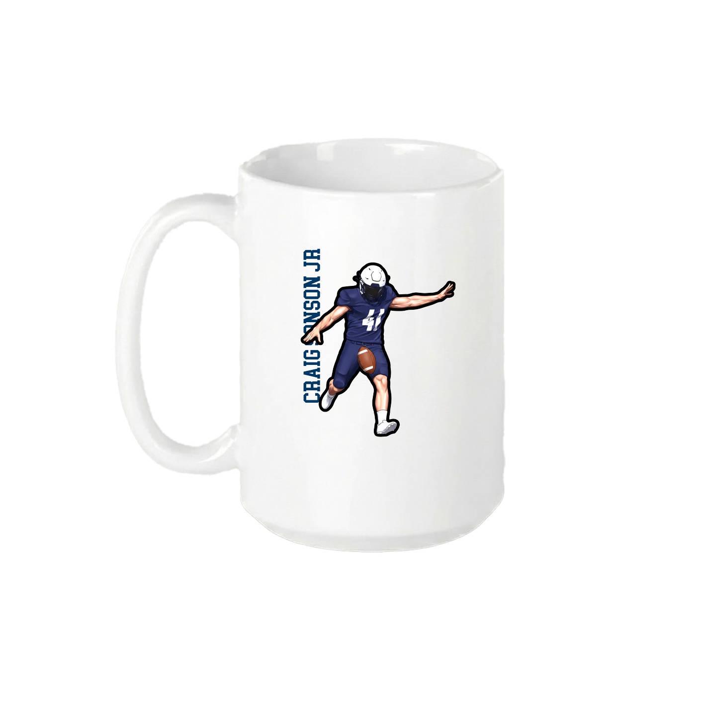 15oz Coffee Mug — Name Vertical in White