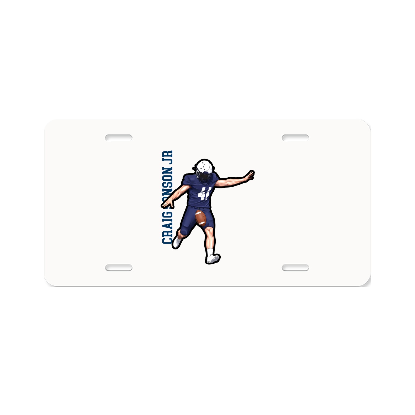 License Plate — Name Vertical in Classic