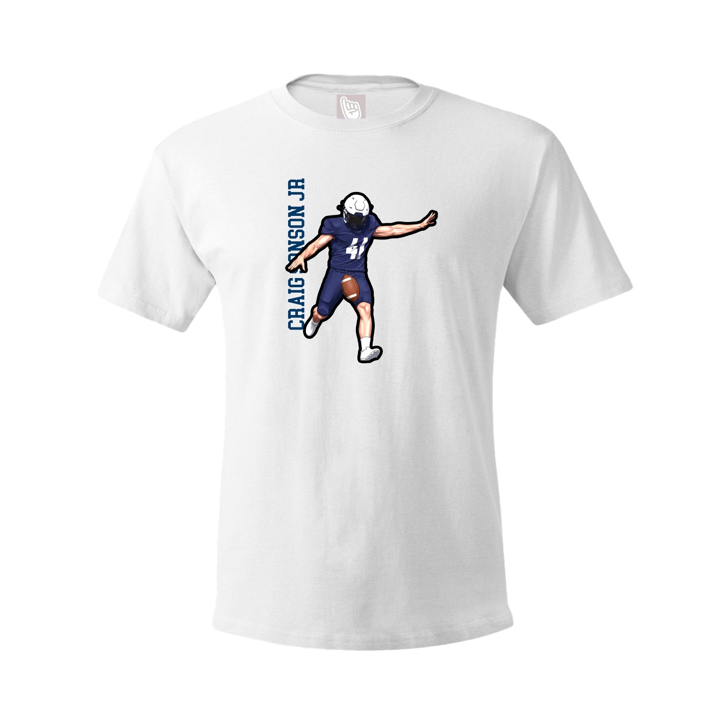 Tee — Name Vertical in White