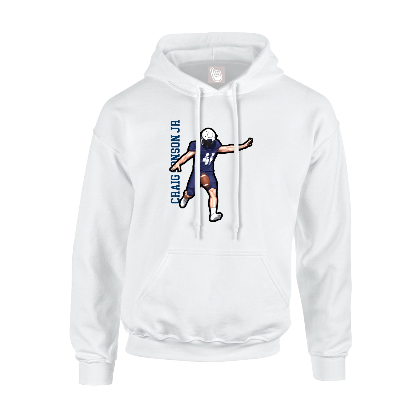 Hoodie — Name Vertical in White