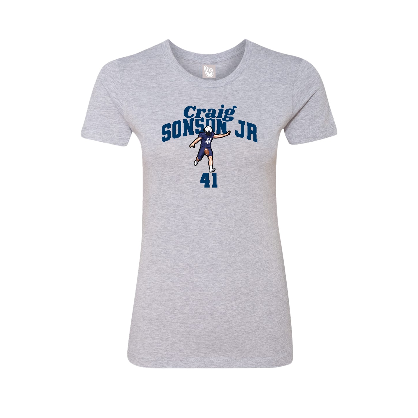 Fitted Women's Tee — Signature Arch in Grey