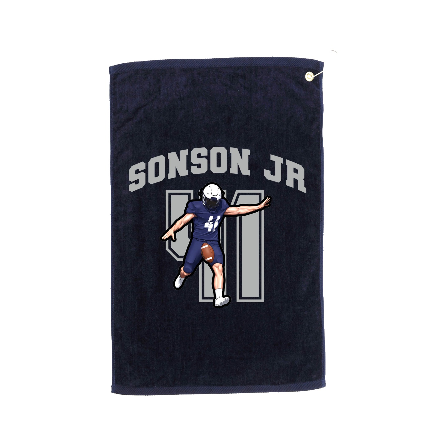 Golf Towel — Number in Navy